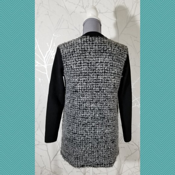 Club Monaco Fuzzy Textured Open Roanna Cardigan - Picture 4 of 6